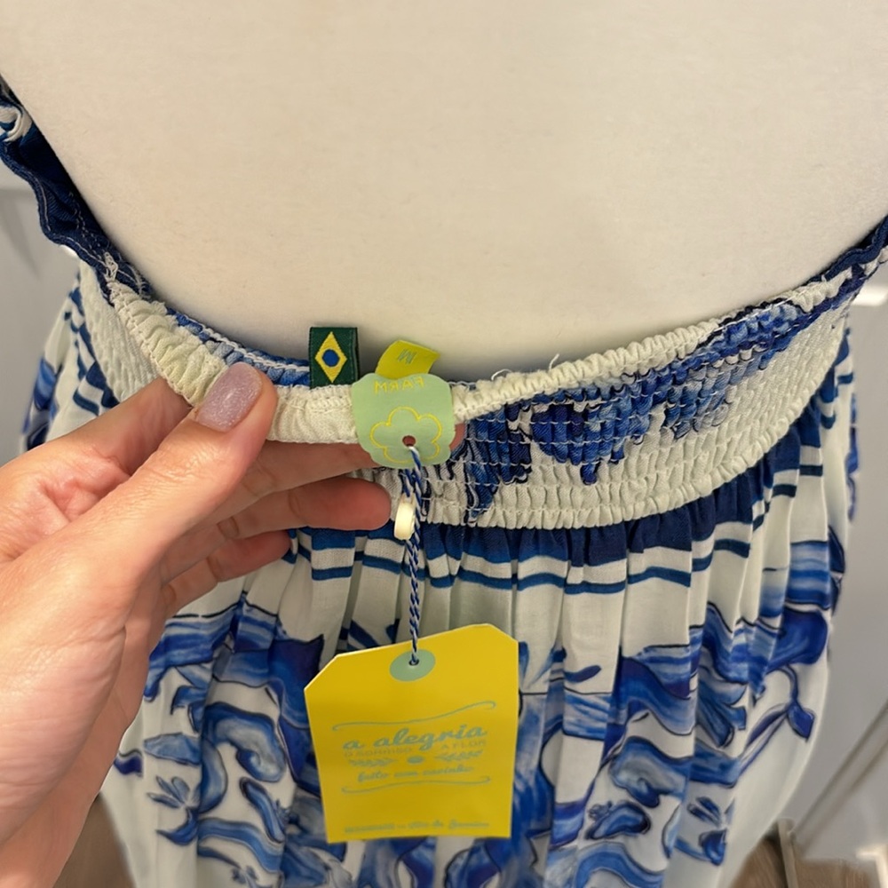 SOLD - FARM Rio Scarf Blue Long Dress Size M - Picture 6 of 8
